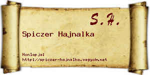 Spiczer Hajnalka névjegykártya